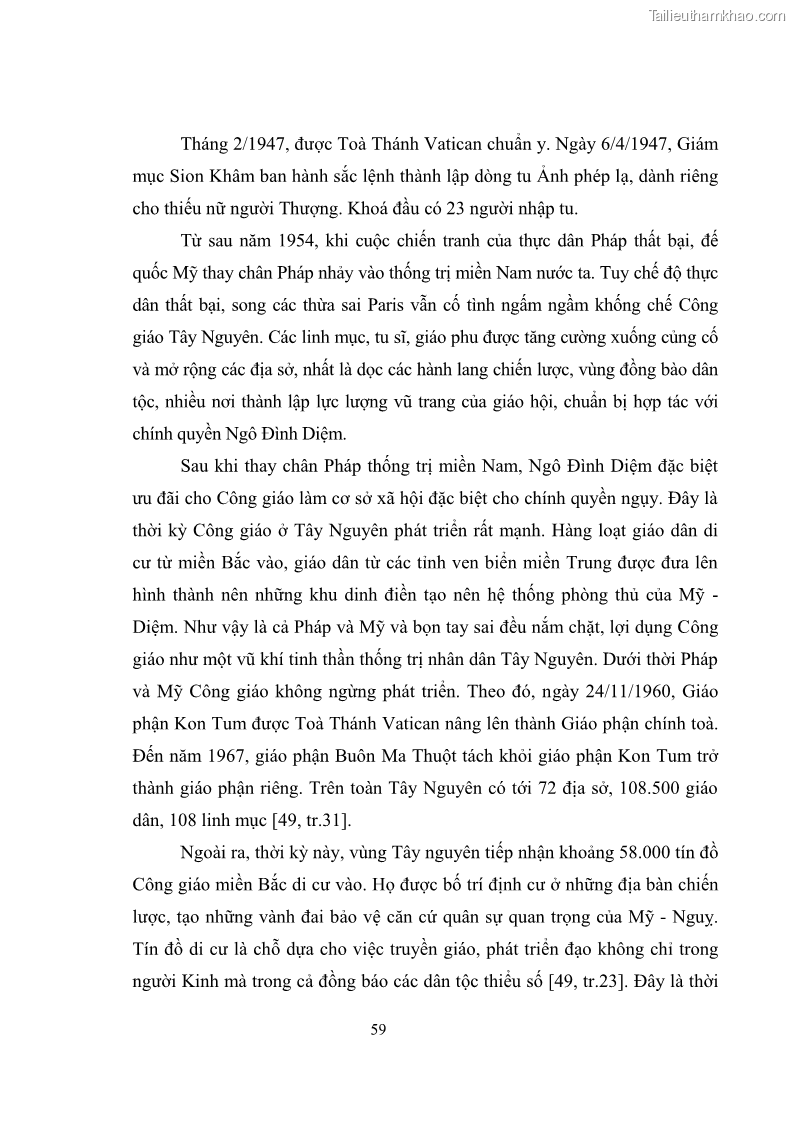 Luận văn thạc sĩ quản lý công Quản lý nhà nước đối với hoạt động của Công giáo trên địa bàn tỉnh Gia Lai - 6 Trang 68