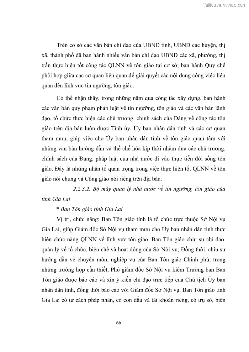 Luận văn thạc sĩ quản lý công Quản lý nhà nước đối với hoạt động của Công giáo trên địa bàn tỉnh Gia Lai - 7 Trang 75