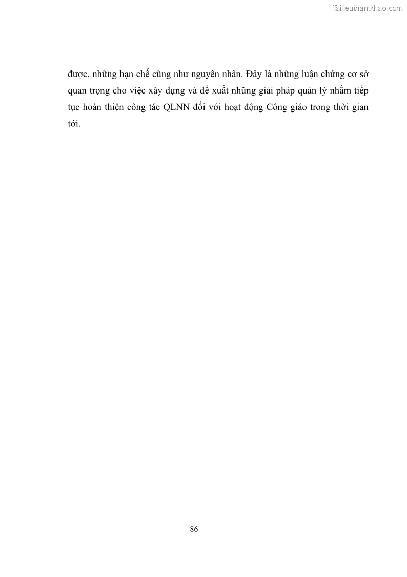 Luận văn thạc sĩ quản lý công Quản lý nhà nước đối với hoạt động của Công giáo trên địa bàn tỉnh Gia Lai - 8 Trang 95