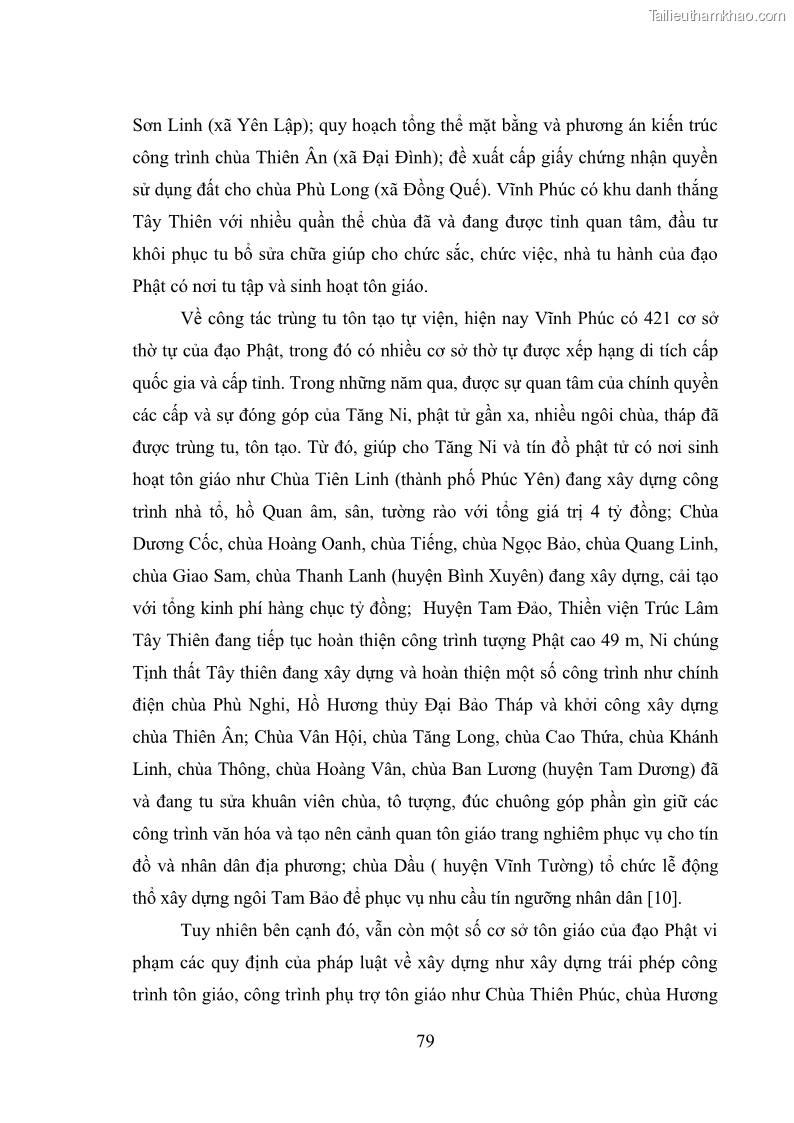 Luận văn thạc sĩ quản lý công Quản lý nhà nước đối với hoạt động của Đạo Phật trên địa bàn tỉnh Vĩnh Phúc - 8 Trang 87
