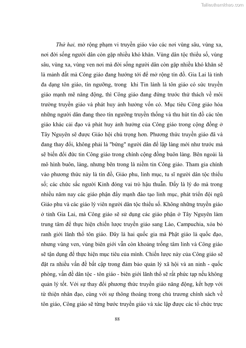 Luận văn thạc sĩ quản lý công Quản lý nhà nước đối với hoạt động của Công giáo trên địa bàn tỉnh Gia Lai - 9 Trang 97