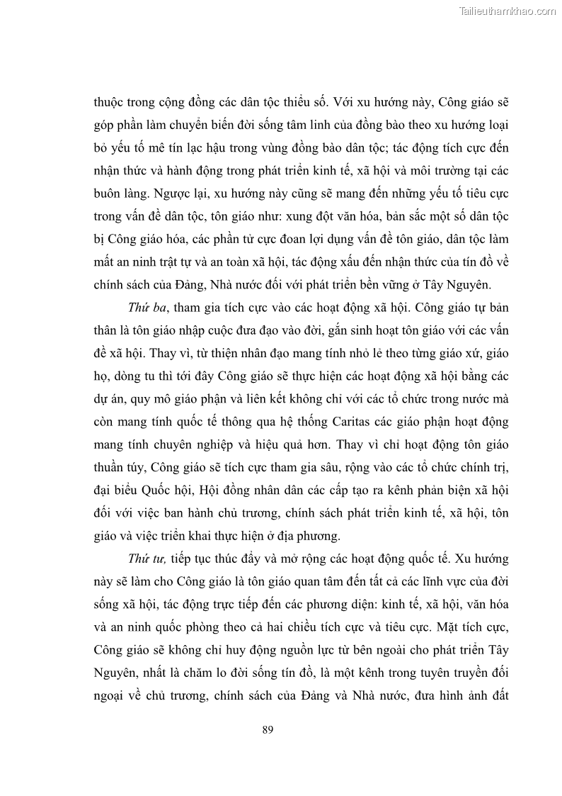 Luận văn thạc sĩ quản lý công Quản lý nhà nước đối với hoạt động của Công giáo trên địa bàn tỉnh Gia Lai - 9 Trang 98