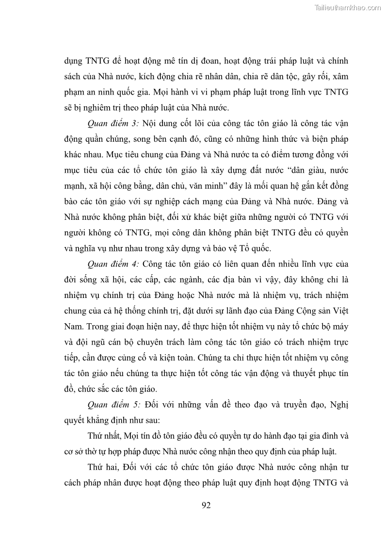 Luận văn thạc sĩ quản lý công Quản lý nhà nước đối với hoạt động của Đạo Phật trên địa bàn tỉnh Vĩnh Phúc - 9 Trang 100