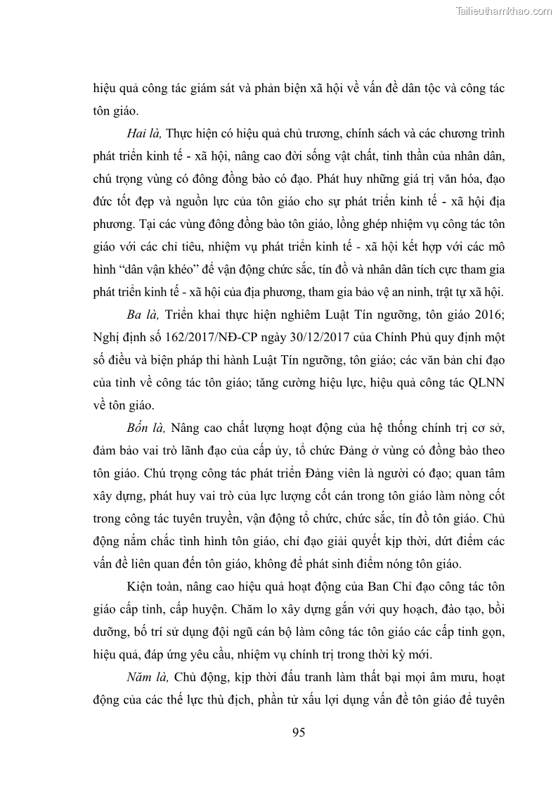 Luận văn thạc sĩ quản lý công Quản lý nhà nước đối với hoạt động của Đạo Phật trên địa bàn tỉnh Vĩnh Phúc - 9 Trang 103