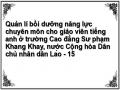 Quản lí bồi dưỡng năng lực chuyên môn cho giáo viên tiếng anh ở trường Cao đẳng Sư phạm Khang Khay, nước Cộng hòa Dân chủ nhân dân Lào - 15