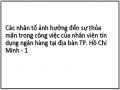 Các nhân tố ảnh hưởng đến sự thỏa mãn trong công việc của nhân viên tín dụng ngân hàng tại địa bàn TP. Hồ Chí Minh
