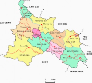 Bản đồ vị trí địa lý huyện Thuận Châu tỉnh Sơn La Nguồn 2