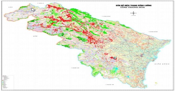 Hình 4 1 Bản đồ hiện trạng phân bố rừng Luồng tại Thanh Hóa Diện tích 1