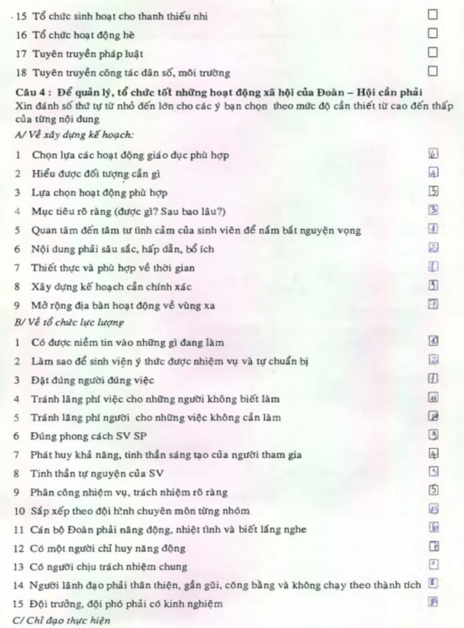 PHIẾU TRƯNG CẦU Ý KIẾN 4