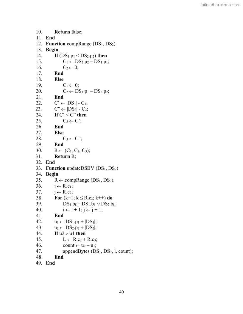 Luận văn thạc sĩ công nghệ thông tin Khai thác dàn tập phổ biến đóng sử dụng cấu trúc DSBV - 5 Trang 51