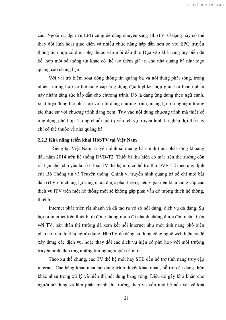 Luận văn thạc sĩ công nghệ thông tin Nghiên cứu mô hình truyền hình lai ghép HbbTV và xây dựng ứng dụng minh họa - 3 Trang 31