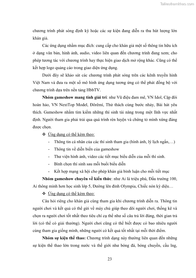 Luận văn thạc sĩ công nghệ thông tin Nghiên cứu mô hình truyền hình lai ghép HbbTV và xây dựng ứng dụng minh họa - 3 Trang 33