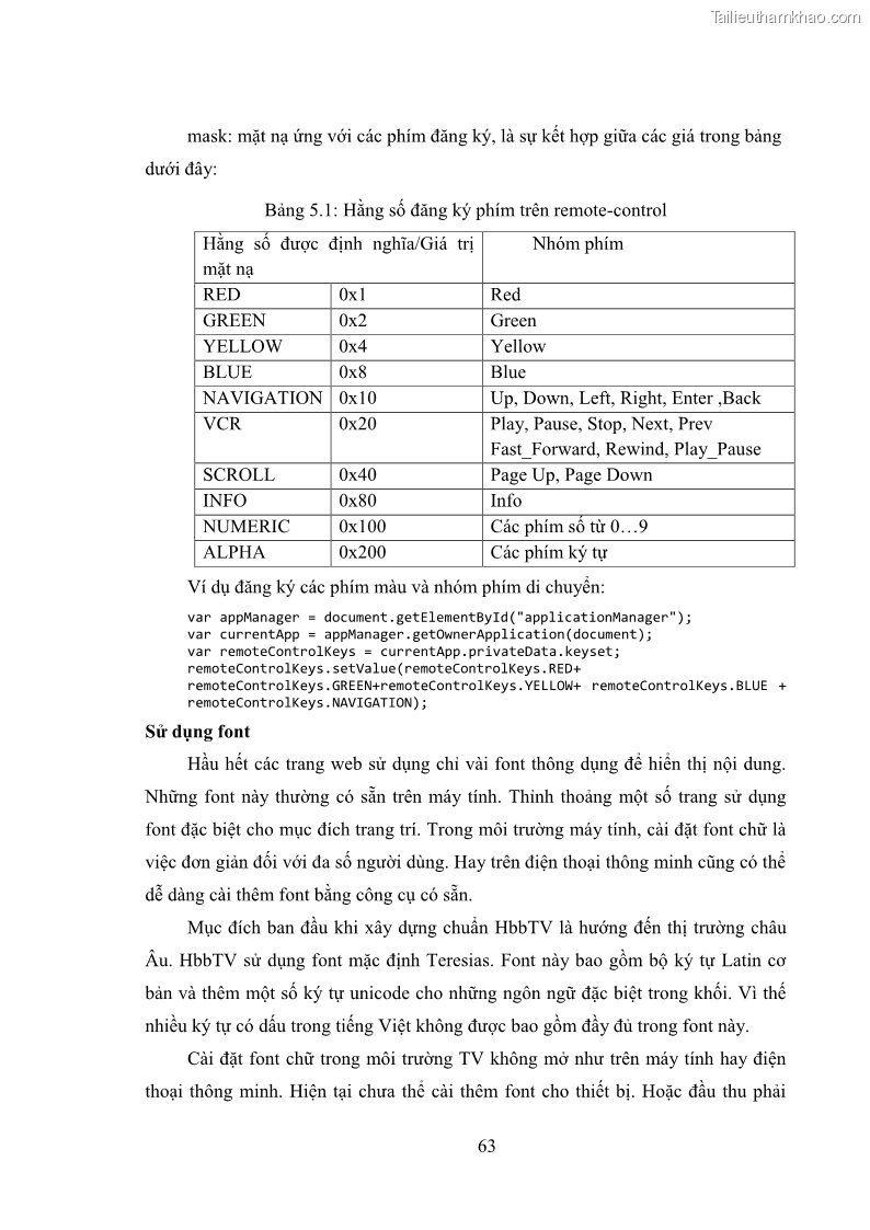 Luận văn thạc sĩ công nghệ thông tin Nghiên cứu mô hình truyền hình lai ghép HbbTV và xây dựng ứng dụng minh họa - 7 Trang 73