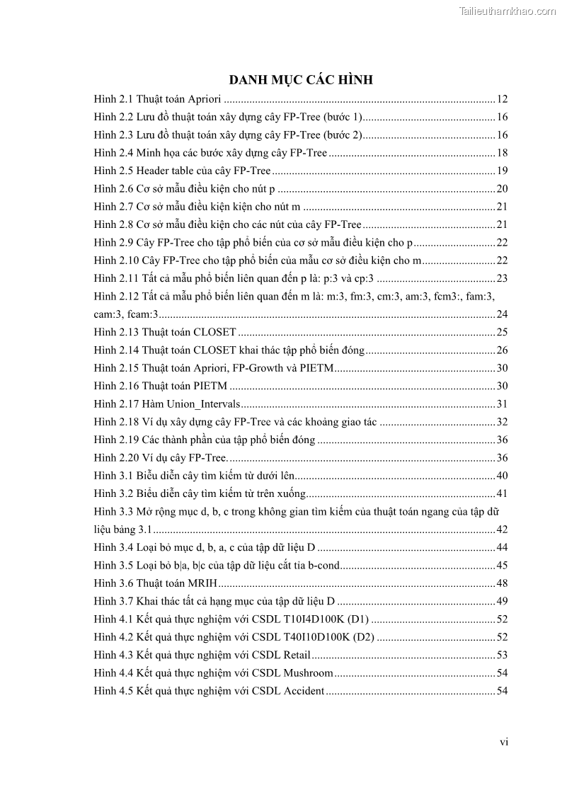 Luận văn thạc sĩ công nghệ thông tin Phương pháp khai thác theo chiều ngang để trích xuất các tập phổ biến - 1 Trang 9