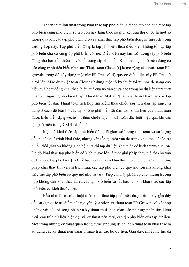 Luận văn thạc sĩ công nghệ thông tin Phương pháp khai thác theo chiều ngang để trích xuất các tập phổ biến - 2 Trang 15