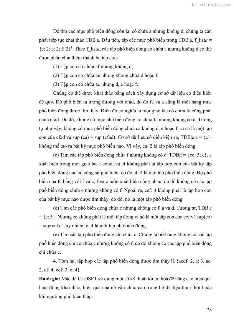 Luận văn thạc sĩ công nghệ thông tin Phương pháp khai thác theo chiều ngang để trích xuất các tập phổ biến - 4 Trang 41