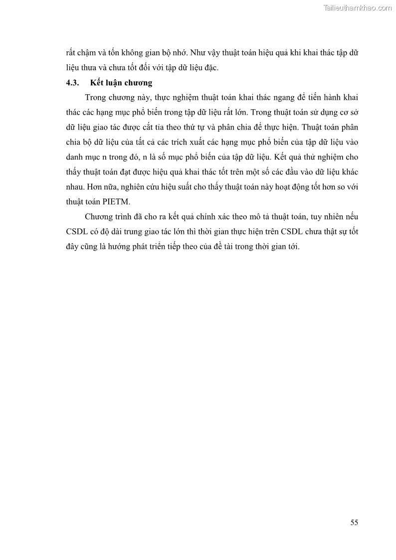 Luận văn thạc sĩ công nghệ thông tin Phương pháp khai thác theo chiều ngang để trích xuất các tập phổ biến - 6 Trang 68