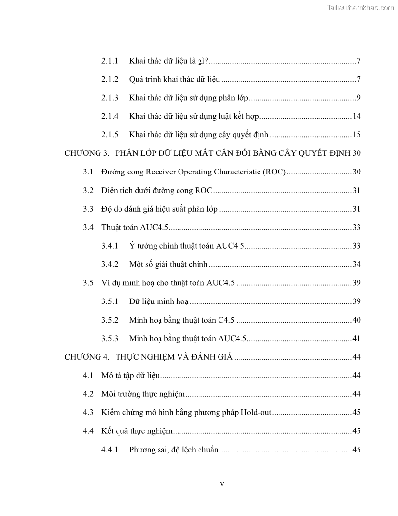Luận văn thạc sĩ công nghệ thông tin Sử dụng cây quyết định phân lớp dữ liệu mất cân đối - 1 Trang 10