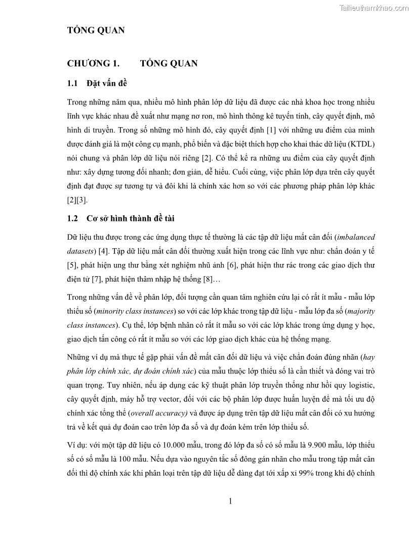 Luận văn thạc sĩ công nghệ thông tin Sử dụng cây quyết định phân lớp dữ liệu mất cân đối - 1 Trang 12