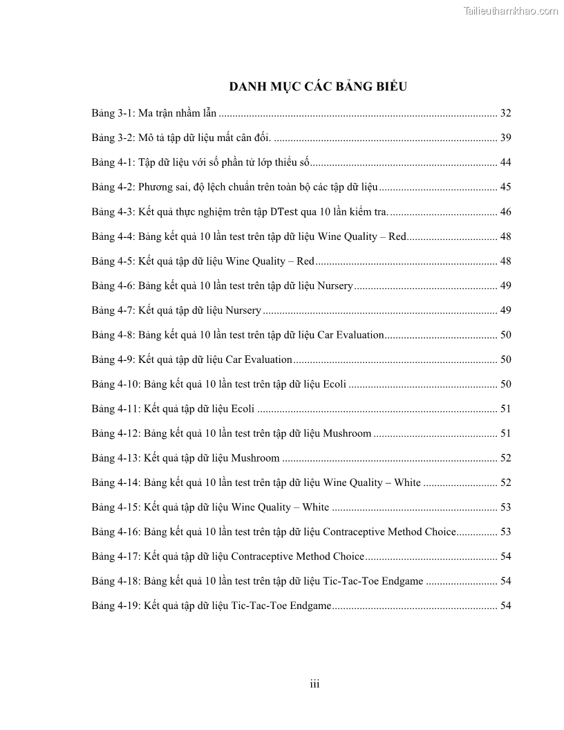 Luận văn thạc sĩ công nghệ thông tin Sử dụng cây quyết định phân lớp dữ liệu mất cân đối - 1 Trang 8