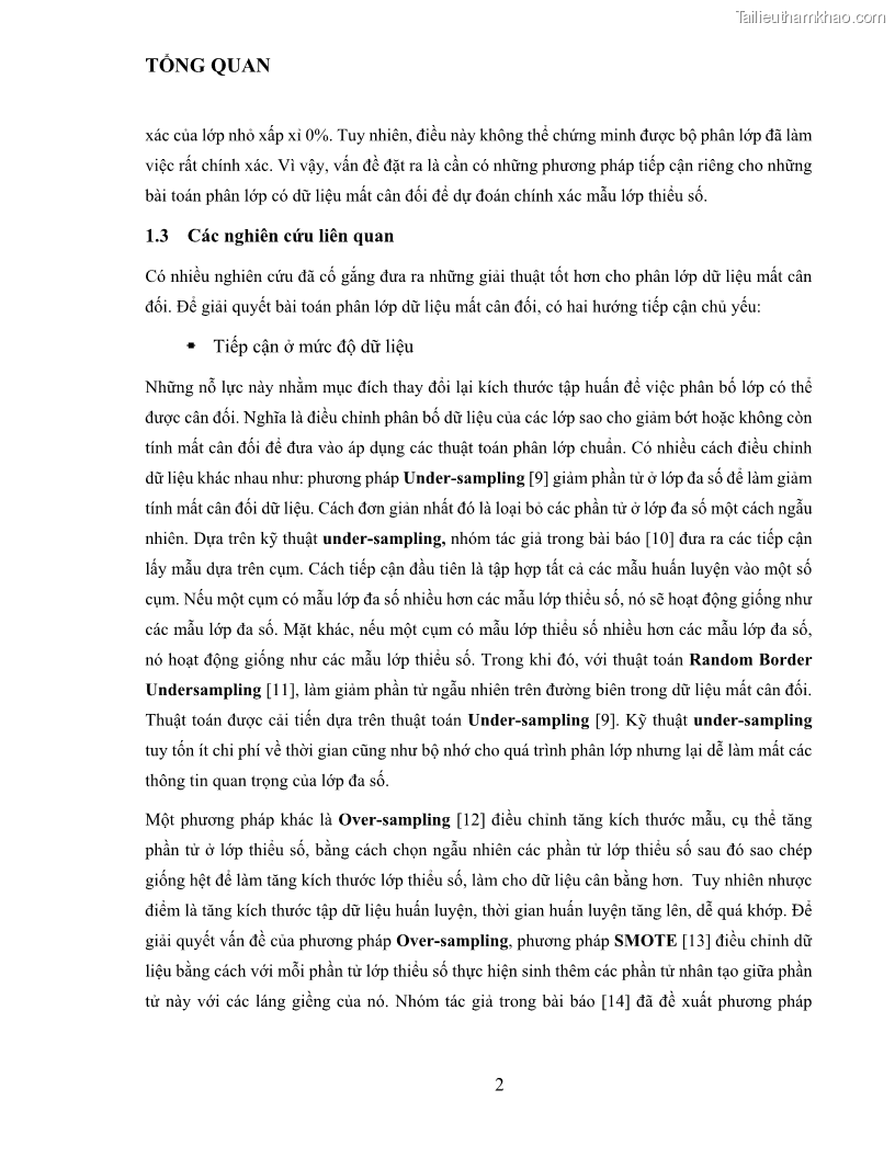 Luận văn thạc sĩ công nghệ thông tin Sử dụng cây quyết định phân lớp dữ liệu mất cân đối - 2 Trang 13