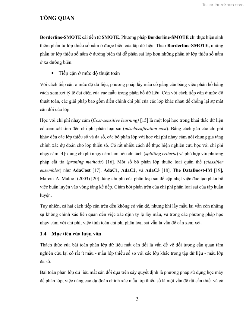 Luận văn thạc sĩ công nghệ thông tin Sử dụng cây quyết định phân lớp dữ liệu mất cân đối - 2 Trang 14