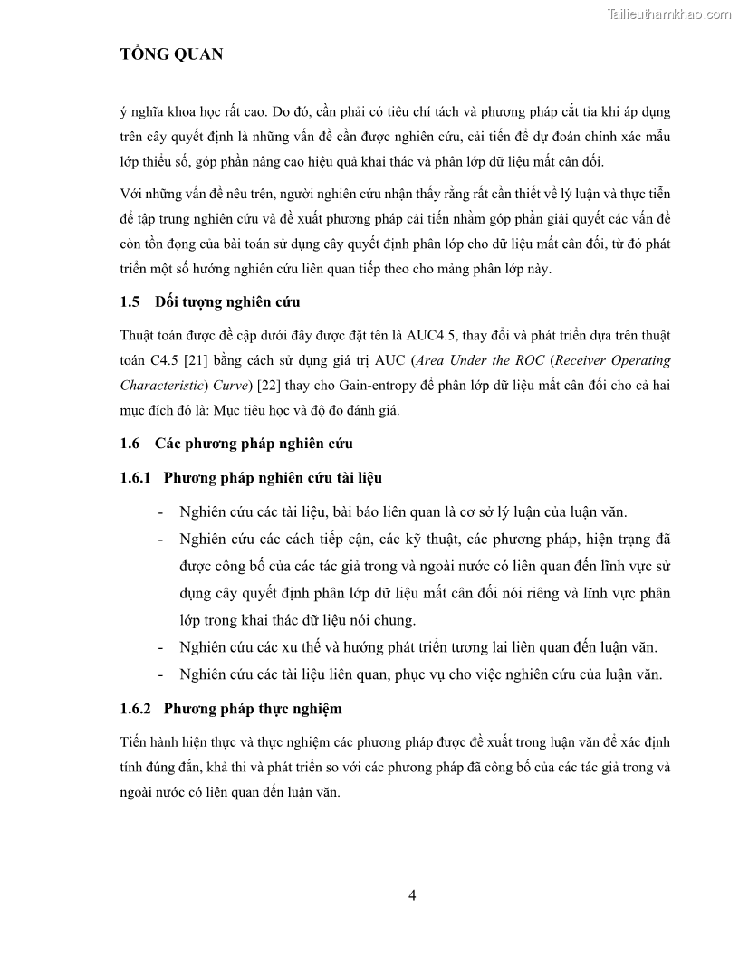 Luận văn thạc sĩ công nghệ thông tin Sử dụng cây quyết định phân lớp dữ liệu mất cân đối - 2 Trang 15