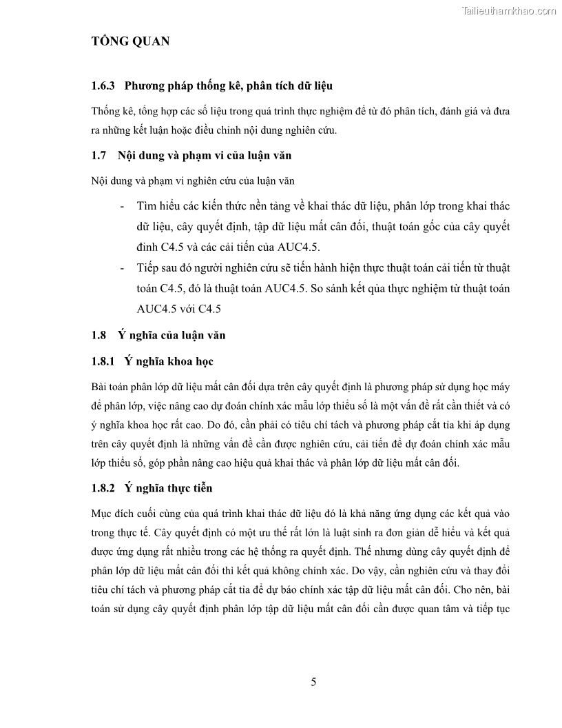 Luận văn thạc sĩ công nghệ thông tin Sử dụng cây quyết định phân lớp dữ liệu mất cân đối - 2 Trang 16