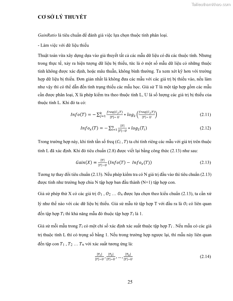 Luận văn thạc sĩ công nghệ thông tin Sử dụng cây quyết định phân lớp dữ liệu mất cân đối - 3 Trang 36
