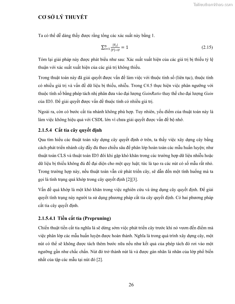 Luận văn thạc sĩ công nghệ thông tin Sử dụng cây quyết định phân lớp dữ liệu mất cân đối - 4 Trang 37