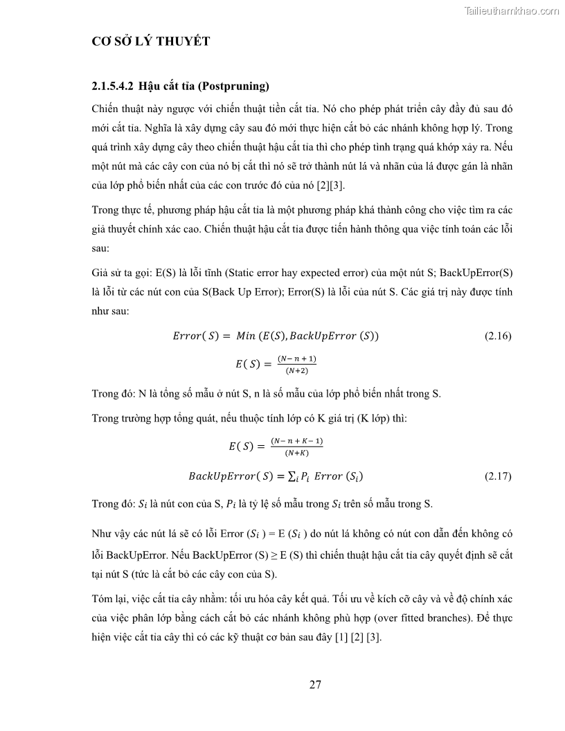 Luận văn thạc sĩ công nghệ thông tin Sử dụng cây quyết định phân lớp dữ liệu mất cân đối - 4 Trang 38