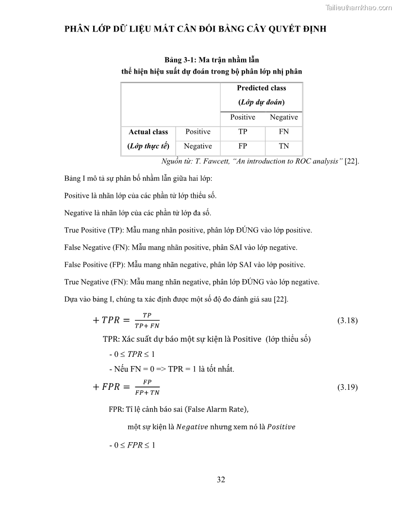 Luận văn thạc sĩ công nghệ thông tin Sử dụng cây quyết định phân lớp dữ liệu mất cân đối - 4 Trang 43