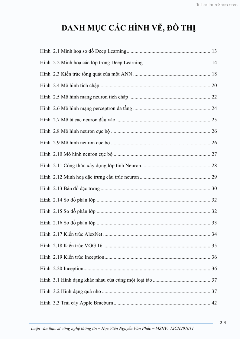 Luận văn thạc sĩ công nghệ thông tin Ứng dụng học sâu trong phân loại trái cây - 1 Trang 6