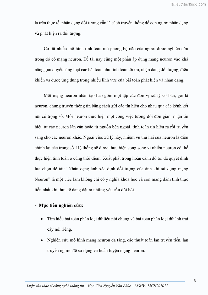 Luận văn thạc sĩ công nghệ thông tin Ứng dụng học sâu trong phân loại trái cây - 2 Trang 13