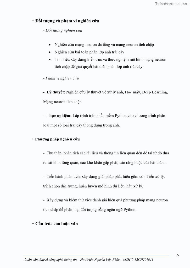 Luận văn thạc sĩ công nghệ thông tin Ứng dụng học sâu trong phân loại trái cây - 2 Trang 15