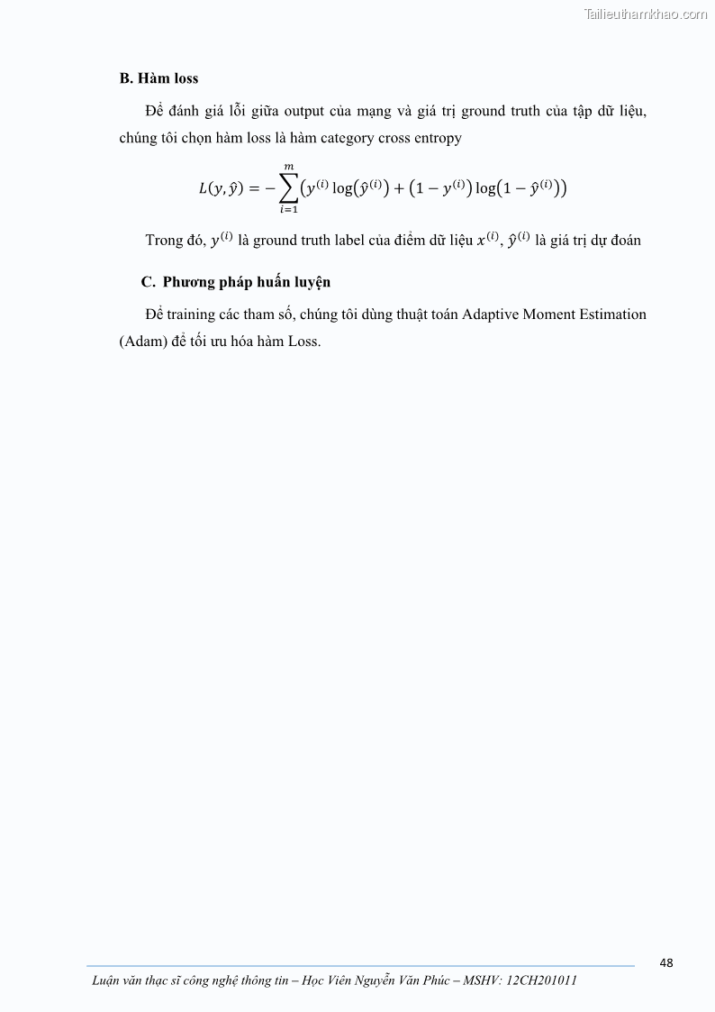 Luận văn thạc sĩ công nghệ thông tin Ứng dụng học sâu trong phân loại trái cây - 5 Trang 58