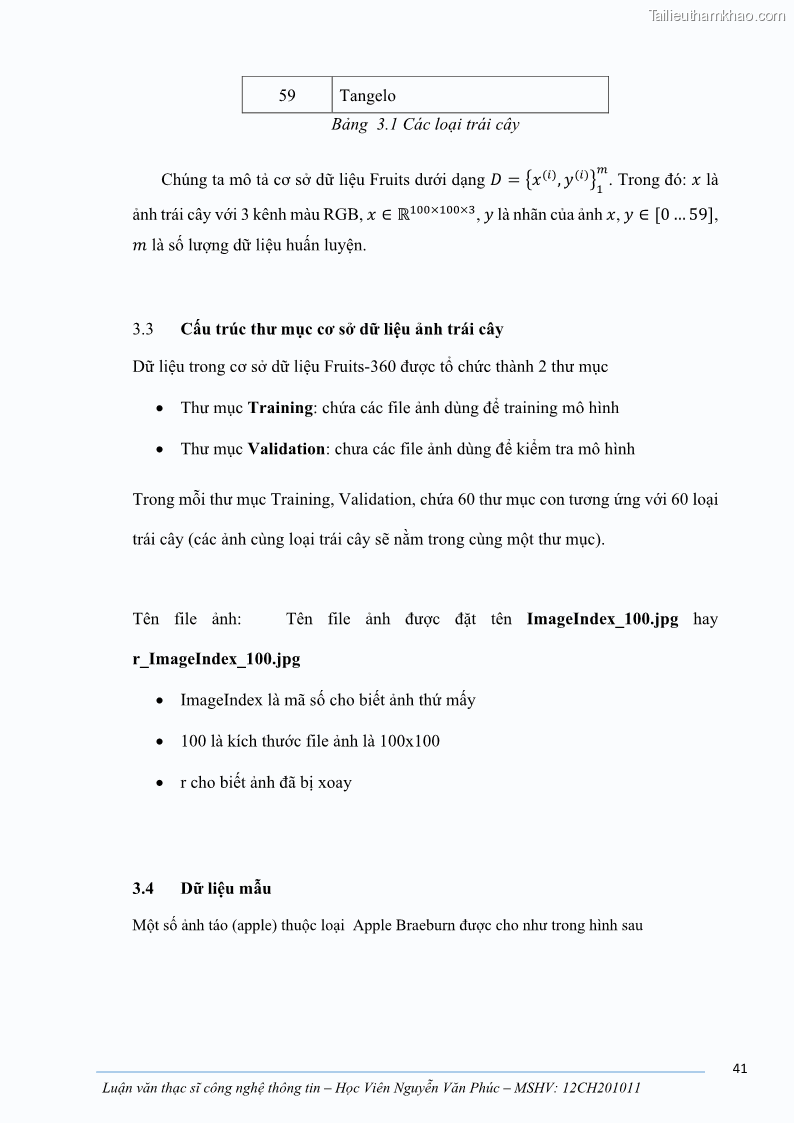 Luận văn thạc sĩ công nghệ thông tin Ứng dụng học sâu trong phân loại trái cây - 5 Trang 51