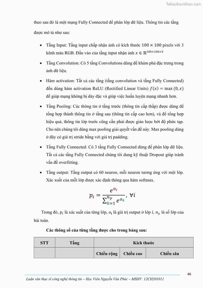 Luận văn thạc sĩ công nghệ thông tin Ứng dụng học sâu trong phân loại trái cây - 5 Trang 56