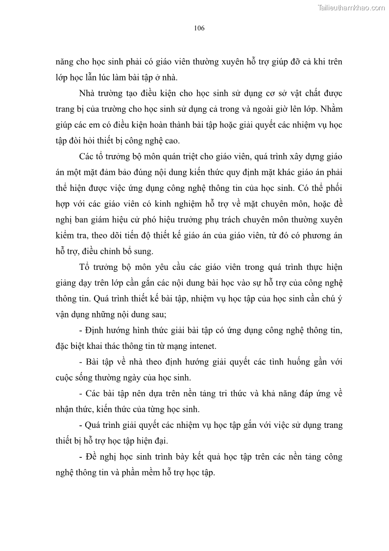 Luận văn thạc sĩ khoa học giáo dục Quản lí ứng dụng công nghệ thông tin trong học tập của học sinh ở các trường tiểu học huyện Bình Chánh thành phố Hồ Chí Minh - 10 Trang 117