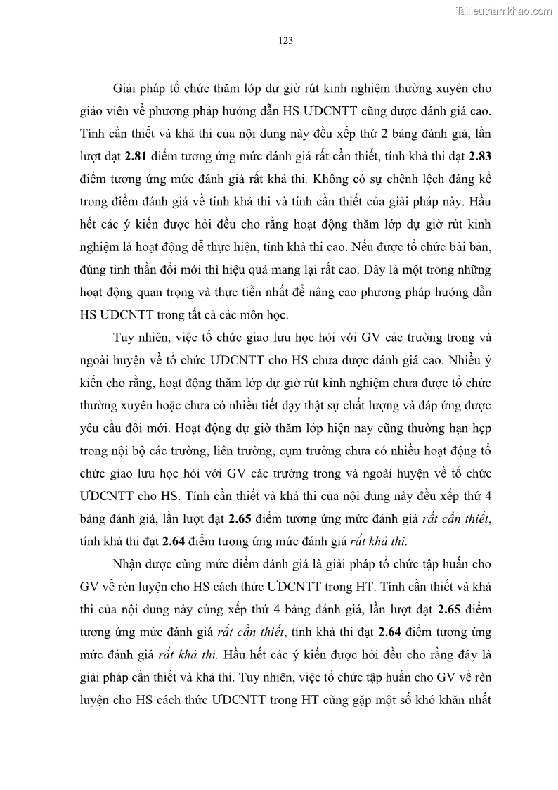 Luận văn thạc sĩ khoa học giáo dục Quản lí ứng dụng công nghệ thông tin trong học tập của học sinh ở các trường tiểu học huyện Bình Chánh thành phố Hồ Chí Minh - 12 Trang 134