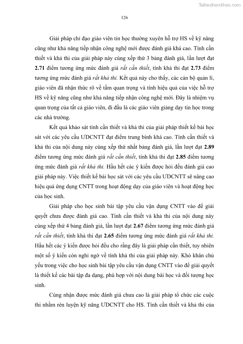 Luận văn thạc sĩ khoa học giáo dục Quản lí ứng dụng công nghệ thông tin trong học tập của học sinh ở các trường tiểu học huyện Bình Chánh thành phố Hồ Chí Minh - 12 Trang 137