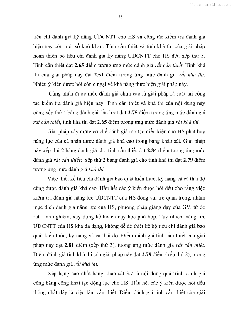 Luận văn thạc sĩ khoa học giáo dục Quản lí ứng dụng công nghệ thông tin trong học tập của học sinh ở các trường tiểu học huyện Bình Chánh thành phố Hồ Chí Minh - 13 Trang 147