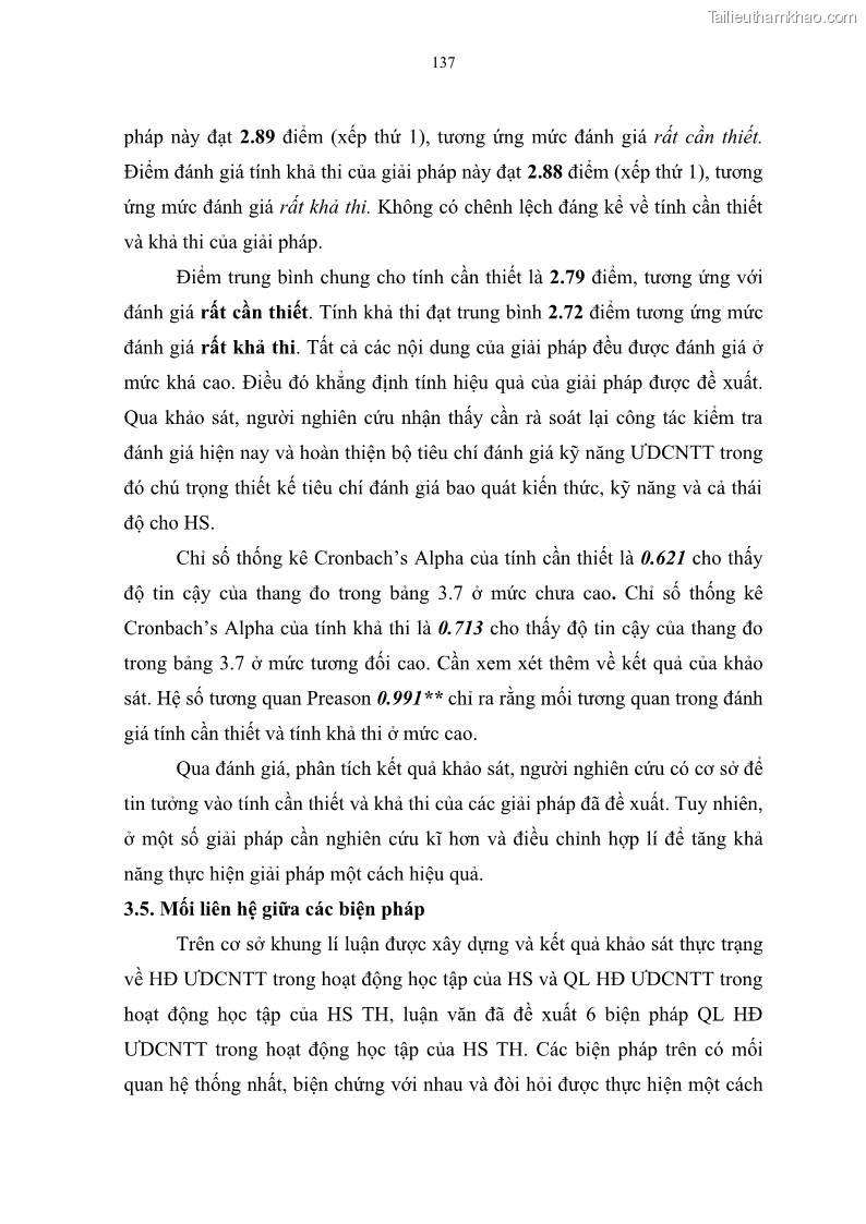 Luận văn thạc sĩ khoa học giáo dục Quản lí ứng dụng công nghệ thông tin trong học tập của học sinh ở các trường tiểu học huyện Bình Chánh thành phố Hồ Chí Minh - 13 Trang 148