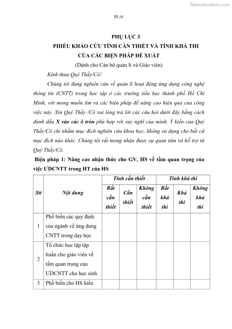 Luận văn thạc sĩ khoa học giáo dục Quản lí ứng dụng công nghệ thông tin trong học tập của học sinh ở các trường tiểu học huyện Bình Chánh thành phố Hồ Chí Minh - 15 Trang 175