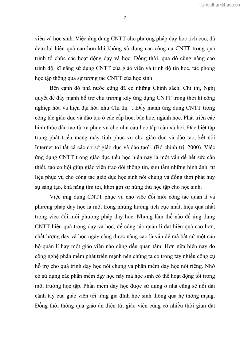Luận văn thạc sĩ khoa học giáo dục Quản lí ứng dụng công nghệ thông tin trong học tập của học sinh ở các trường tiểu học huyện Bình Chánh thành phố Hồ Chí Minh - 2 Trang 13