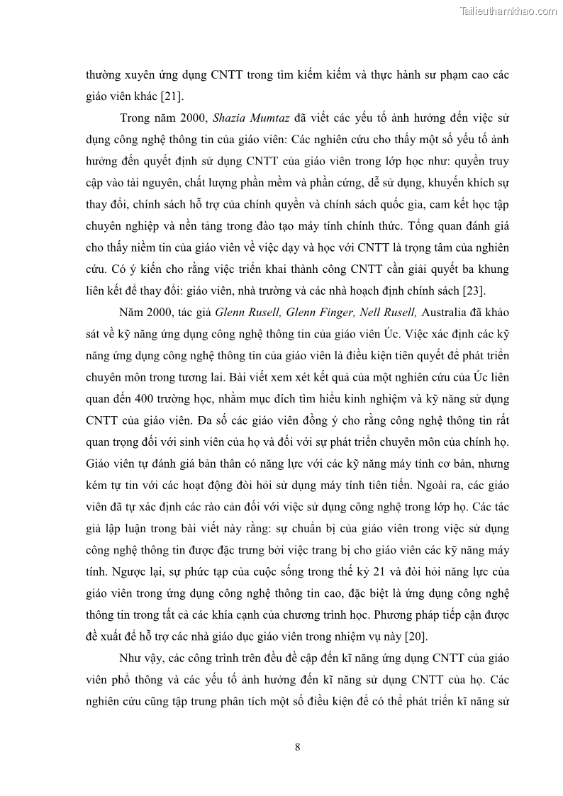 Luận văn thạc sĩ khoa học giáo dục Quản lí ứng dụng công nghệ thông tin trong dạy học ở trường Cao đẳng Sư phạm Luangprabang, thành phố Luangprabang, tỉnh Luangprabang, nước Cộng hòa dân chủ nhân dân Lào - 2 Trang 18