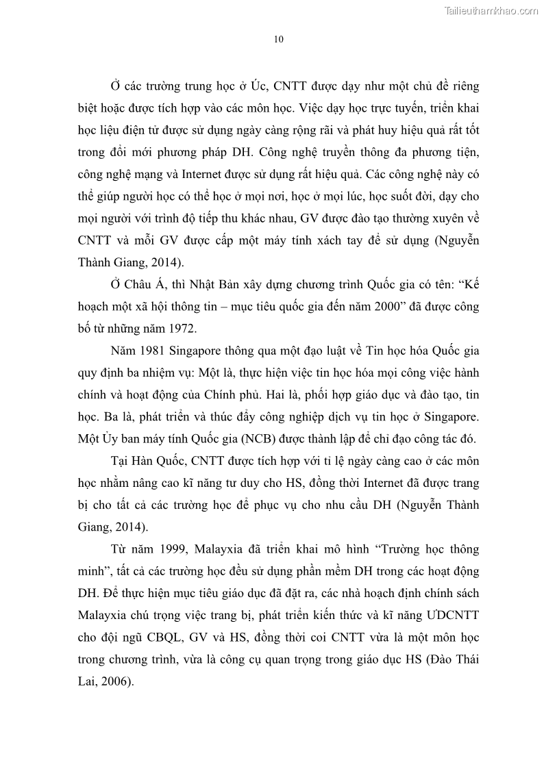 Luận văn thạc sĩ khoa học giáo dục Quản lí ứng dụng công nghệ thông tin trong học tập của học sinh ở các trường tiểu học huyện Bình Chánh thành phố Hồ Chí Minh - 2 Trang 21