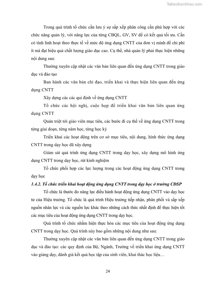 Luận văn thạc sĩ khoa học giáo dục Quản lí ứng dụng công nghệ thông tin trong dạy học ở trường Cao đẳng Sư phạm Luangprabang, thành phố Luangprabang, tỉnh Luangprabang, nước Cộng hòa dân chủ nhân dân Lào - 3 Trang 34