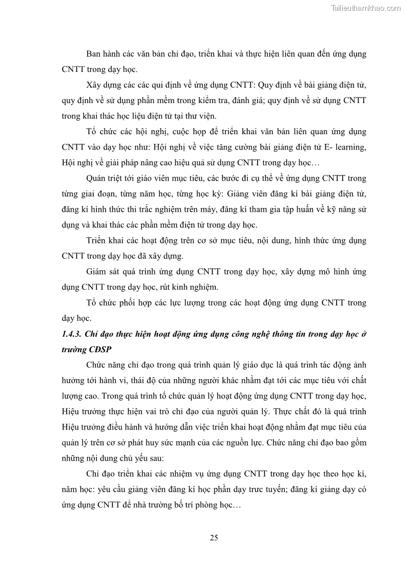Luận văn thạc sĩ khoa học giáo dục Quản lí ứng dụng công nghệ thông tin trong dạy học ở trường Cao đẳng Sư phạm Luangprabang, thành phố Luangprabang, tỉnh Luangprabang, nước Cộng hòa dân chủ nhân dân Lào - 3 Trang 35