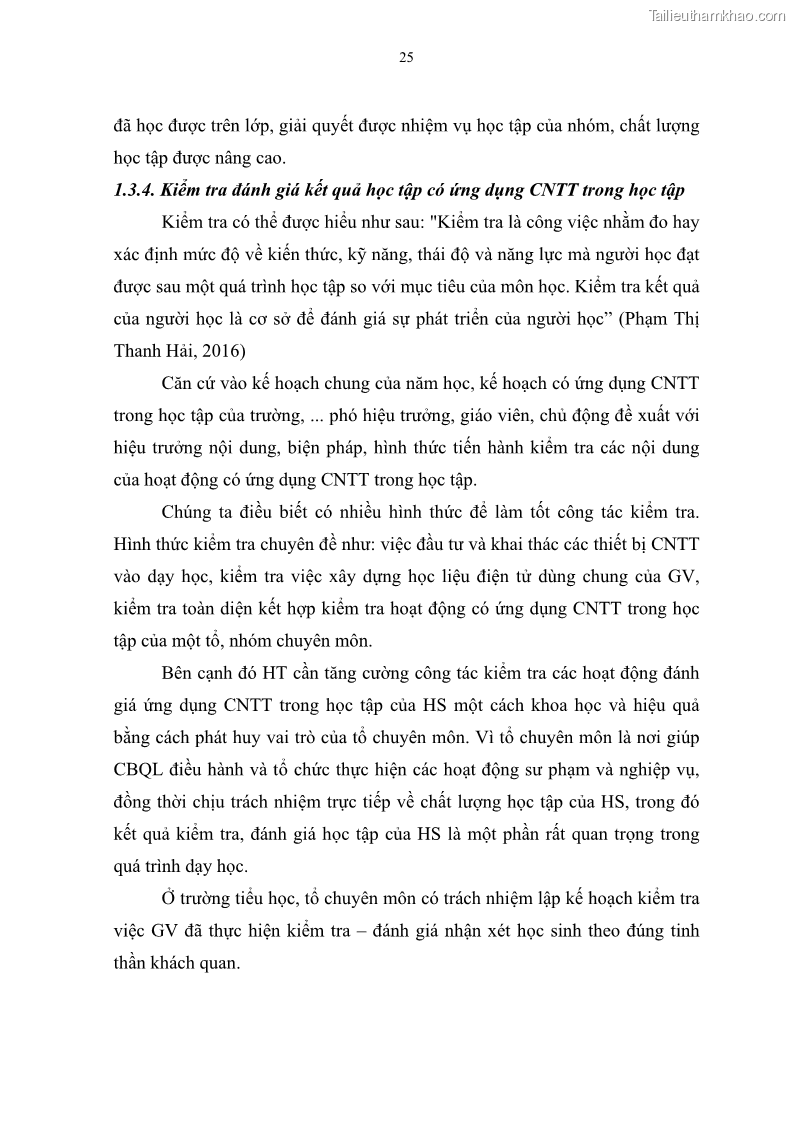 Luận văn thạc sĩ khoa học giáo dục Quản lí ứng dụng công nghệ thông tin trong học tập của học sinh ở các trường tiểu học huyện Bình Chánh thành phố Hồ Chí Minh - 3 Trang 36